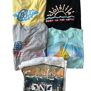 Lot of 5 Men’s Size Large Fishing Shirts Costa Del Mar, Salt Life, Outdoorsman